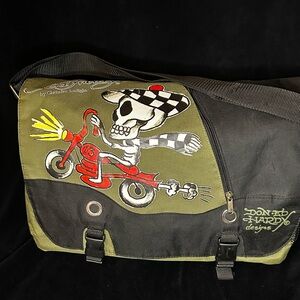 Ed Hardy Speedy Skeleton Messenger Bag